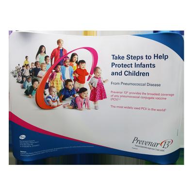 10ft  Wave Tension Fabric Banner Stands With Frame Carrying Bag Lightweight