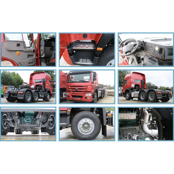 Sri Lanka Market Double Axles Tractor Truck Euro 2 Emission Front Axle Hf7 Drum Type