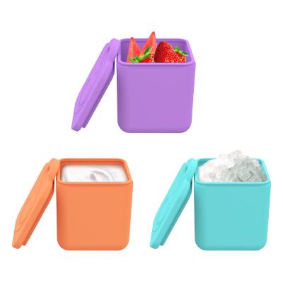 Dips Containers For Kids Prints, Leakproof Lunch Box Divider Sealing & Lids Silicone Meal Holder BPA-Free Salad Dressing