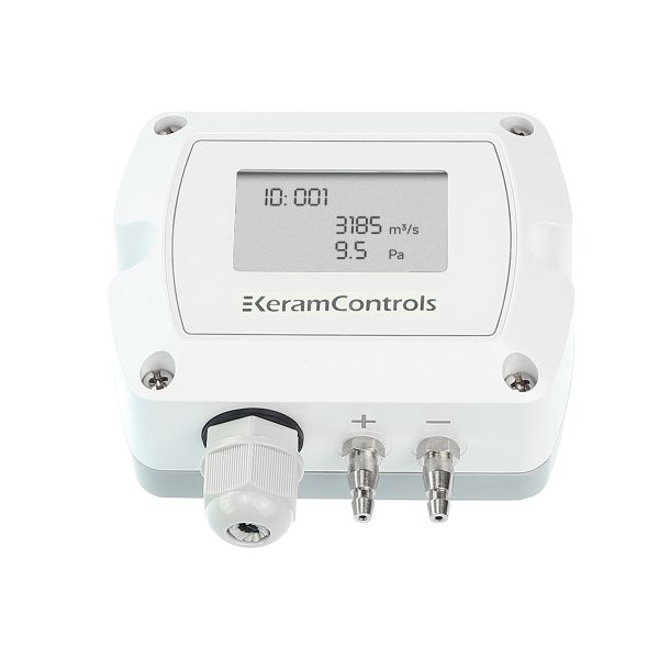 KAF110 Series Air Volume Transmitter with Polycarbonate & ABS Housing, LCD Backlit Display, and IP65/NEMA4 Protection