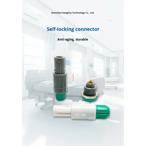 Push-Pull Self-Locking Alcohol Disinfection Aviation Plug Connector Gray/Green Plastic China Manufacturer Can Be Freely
