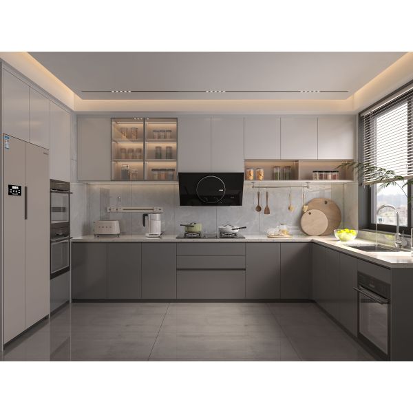 Compteurs d'armoires standard américains Armoires de cuisine traditionnelles Carcasse en contreplaqué