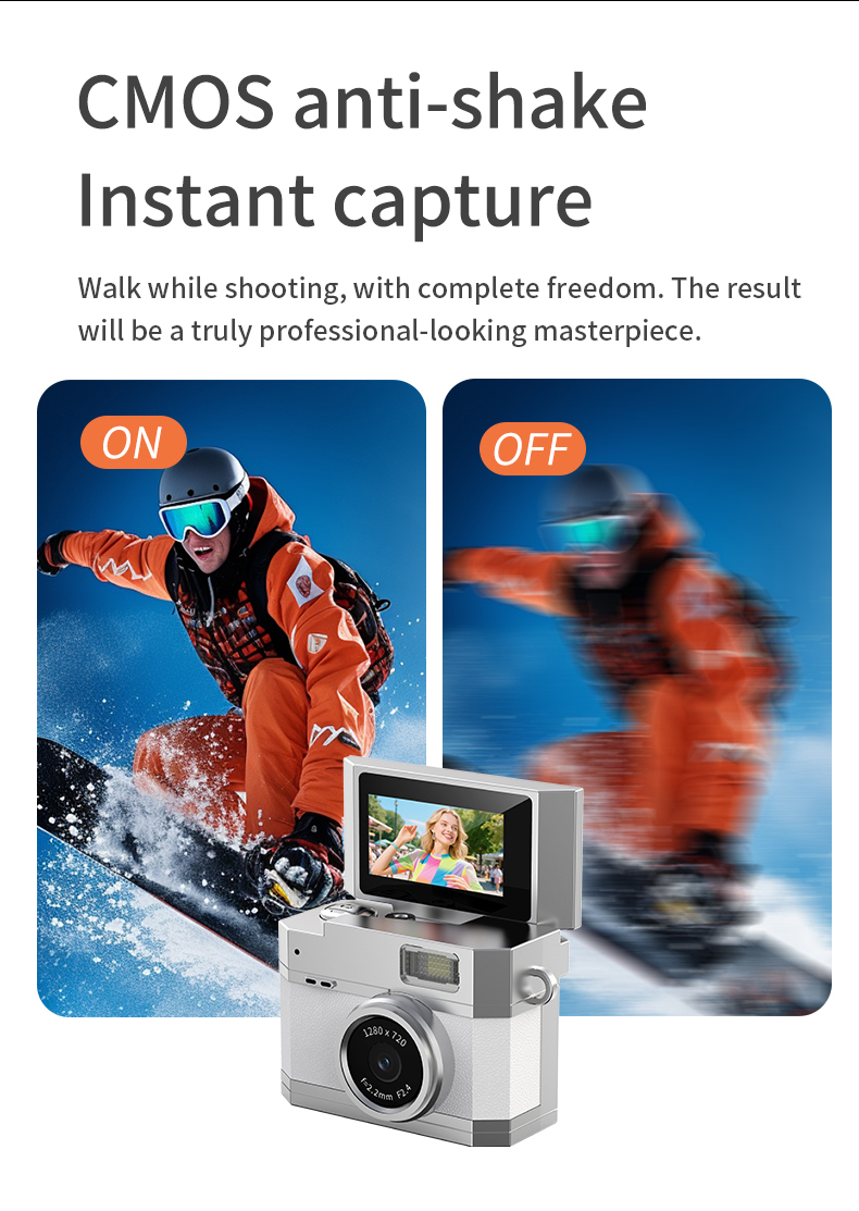 DLC 1080P HD Neck-Wearable Mini Camera - Flip Rotatable Lens, Flash & Filters & Selfie, Portable Fashion Accessory Camera
