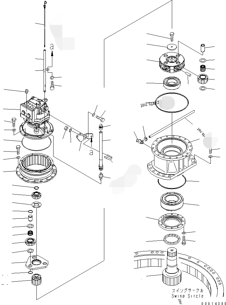 Роторный вал привода коробки передач качания компонентов 206-26-69111 КОМАТСУ ПК200-7 вала