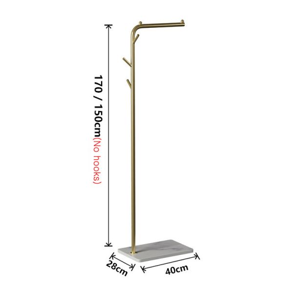 Modern Design Luxury Coat Rack Floor Standing Metal Frame Hanger For Living Room Bedroom Clothes Storage Scarf Bag Hat