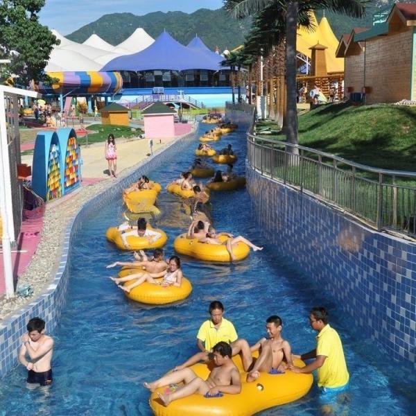 Parque aquático rio preguiçoso com ondas equipamentos para parque aquático