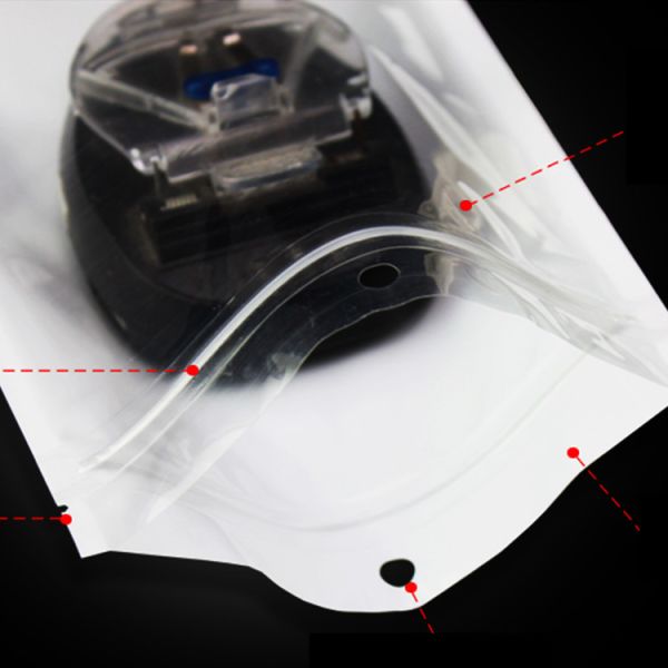 Customized Printing front zip lock aluminum foil Plastic bags for cosmetic makeup brush packaging