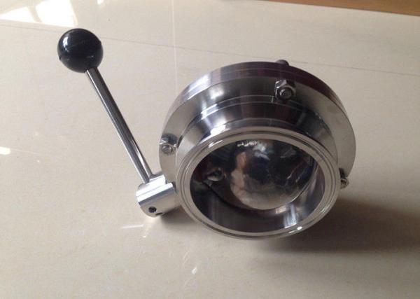 TP316L 1.5'' X 0.065'' Sanitary Stainless Steel Butterfly Valves Tri Clamp With Pull Handle