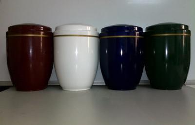 Urna pintada colorida do metal para a cinza do corpo, produtos da urna da cremação