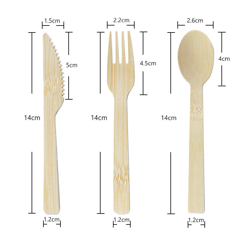 Different Size Eco-Friendly Food-Contacting Grade Biodegradable Wooden Fork Knife Spoon