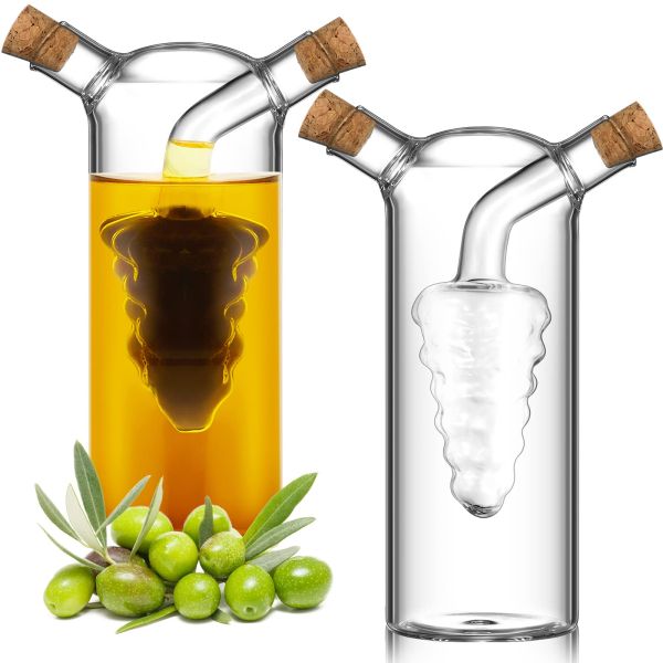 Clear Glass Bubble Pot 2-in-1 Kitchen Container for Separating Kettle and Cruet Bottle Set