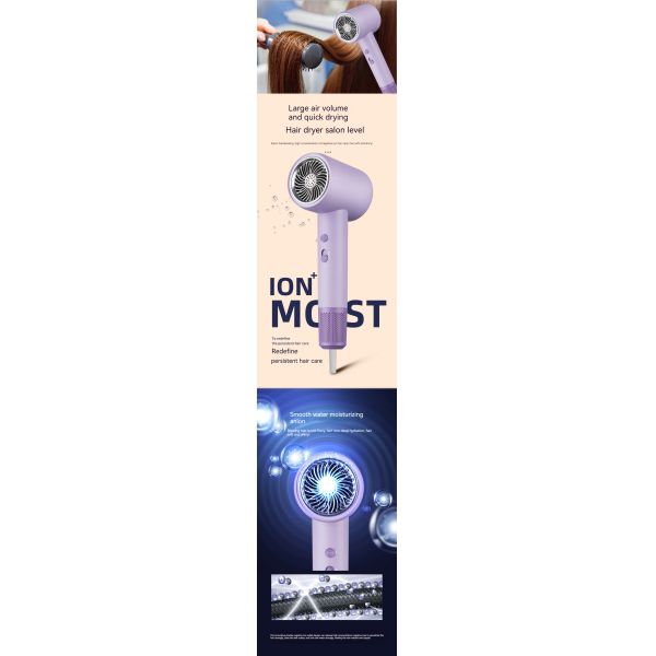 2000W Violeta Alta Velocidad Azul Rayo Iones Negativos Revair Secador de cabello Temperatura ajustable para uso doméstico