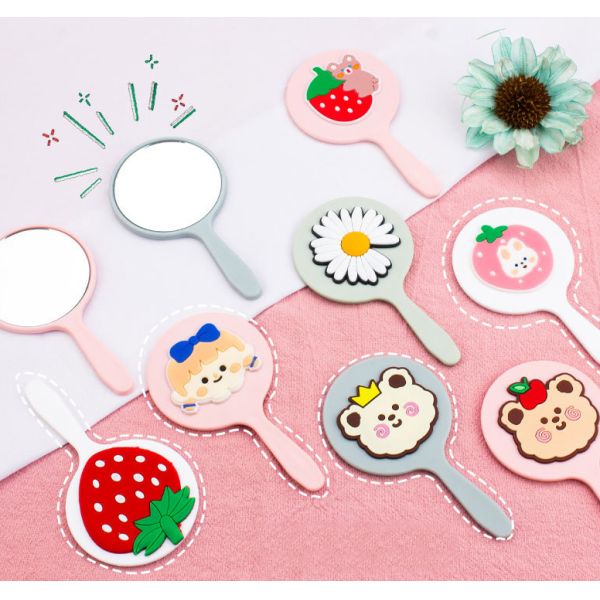Makeup Cosmetic Mirror for Promotional Gift Korean Japanese Ins Cute Style Hand Cosmetic Mirror, Portable Travel Makeup Mirror