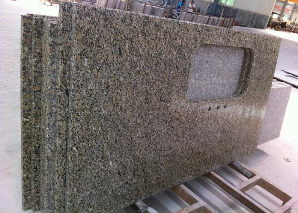 Irregular Shape Granite Island Countertop 37 Wide , Gillao Gold Material