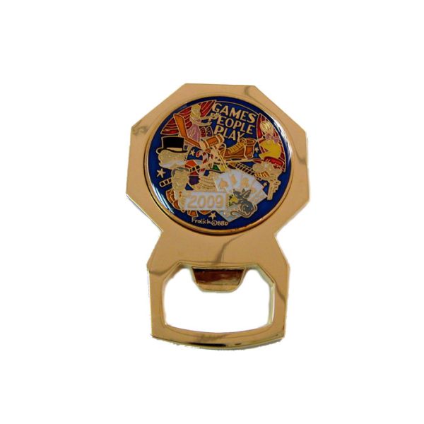 Zinc Alloy Games People Play Metal Bottle Opener With Removable Part, Gold Plating For Promotional Gift, Club