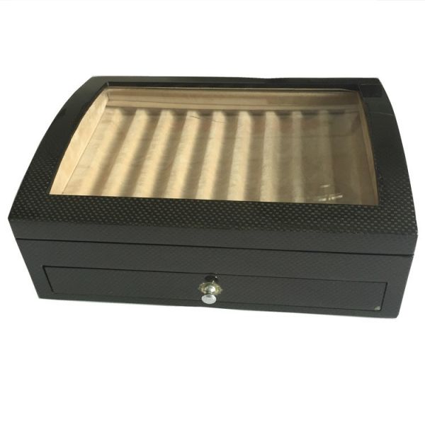 2 Layer Custom Wood Pen Box 20 Slots Durable Glossy Wooden Pen Storage Box