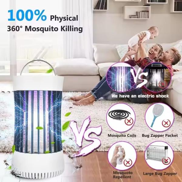 JZ Rechargeable Insect Pest Control Machine With Battery 7H Working Time Smart Mosquito Killing Lamp With UV Light