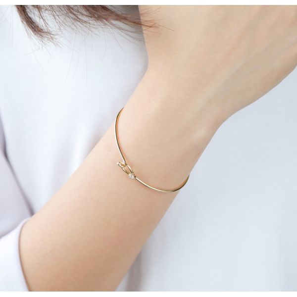 браслет Bangle желтого золота Bangle GDTC 18kt диаманта золота 0.07ct 18K