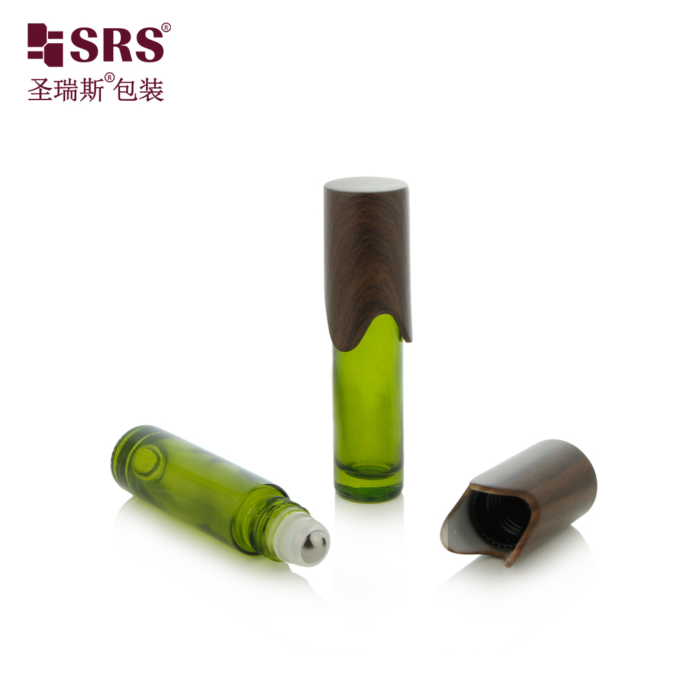 BLPY 10ml Empty Glass Roll On Bottle with Special Shaped Cap for Essential Oil