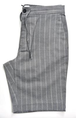 Stylish Custom Made Mens Pants Grey Stripe All Cotton Breathable Shorts