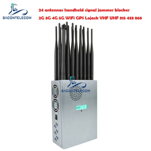 Europe Type 24 Channels WiFi Signal Jammer with 150 Minutes Battery Life and 30m Shielding Radius