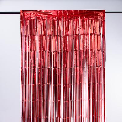 100cm 200cm Fringe Decor Laser Rain Curtain Red Iridescent Foil Curtain