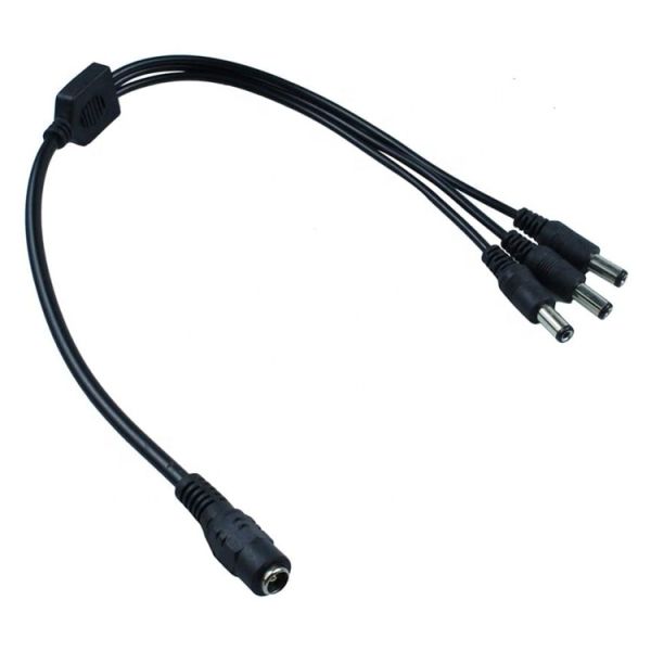 1 entrée à 3 sortie 1 femme à 3 hommes 5.5x2.1 mm câble de séparation d'alimentation en courant continu pour bande LED CCTV