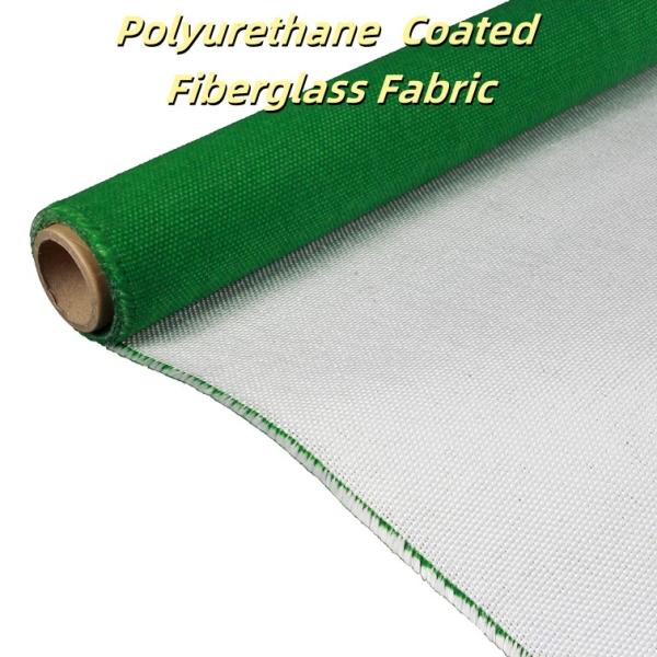 Fireproof PU Coated Fiberglass Fabric 460gsm Heat Resistant Blue Black