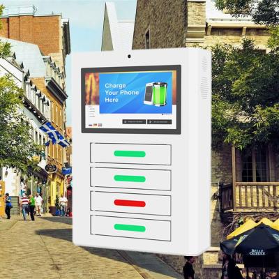 Self - Service Cell Phone Charging Stations , Four Doors Intelligent Public Phone Charging Stations