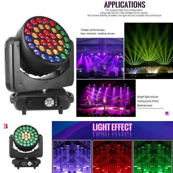 Wash Stage Light Beeye 37*15w Moving Head Light RGBW Beam Zoom Disc DMX