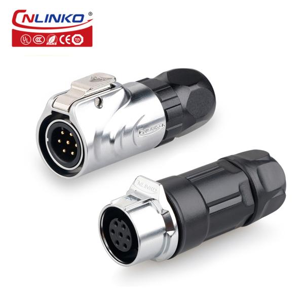 CNLINKO IP68 Waterproof Industrial Plug and Socket 7 Pin Electrical 12 Volt Dc Cable M12 Connector