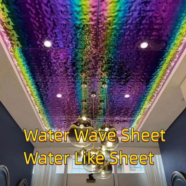 304 201 430 Водяная волнистая плитка для декоративных волн Нержавеющая сталь цветные гофрированные листы для дизайна интерьера