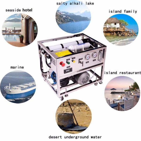 1000LPD Seawater RO Plant Reverse Osmosis System 50HZ 8% Recovery Rate