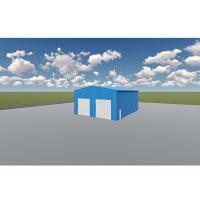 Structural Galvanized Steel Two Car Garage Metal Building