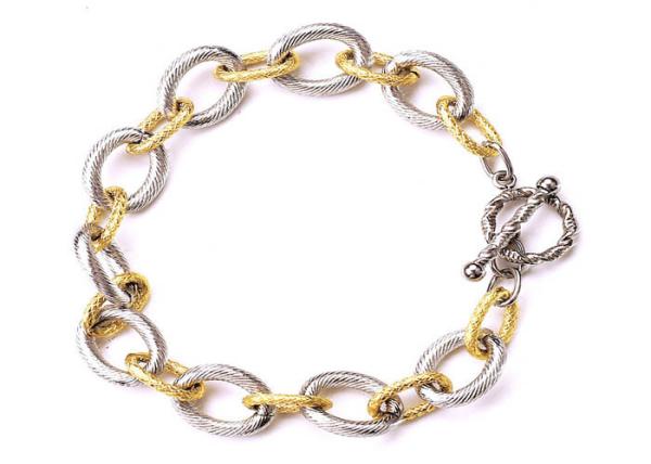 concave-convex titanium steel bracelet plated 18K gold 0 shape buckle handmade chain unisex accessories