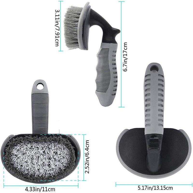 Flush Brush For Car 6pc Тип T Ручная одномоторная детальная щетка Круглая голова для шины