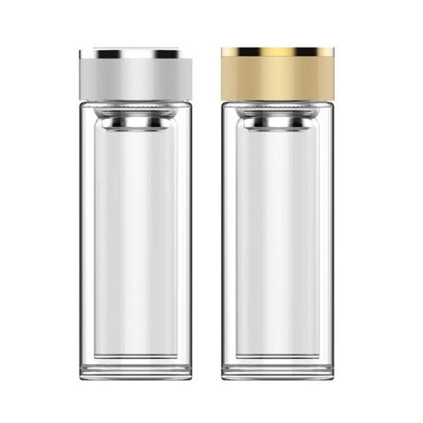 Direct Drinking Reusable Bpa Free Borosilicate Tea Infuser Glass Water Bottle with Filter 300 ml
