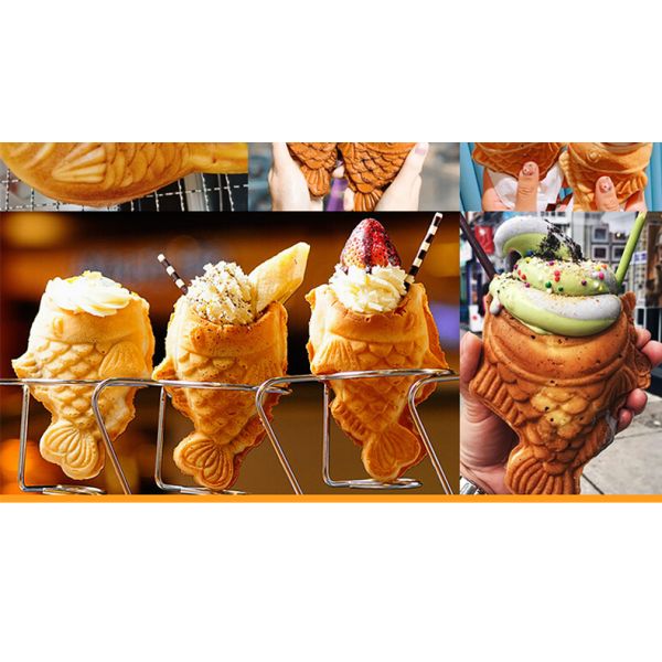 5 Большие рыбы Капацитет Корейский мороженое рыбная форма Тайяки производитель с 3000 Вт мощности