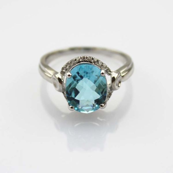 White Gold Plated 925 Silver Pink Cubic Zirconia Gemstone Women Ring (R263)