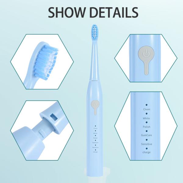 Travel Rechargeable Smart Electric Toothbrush 500mAh With 5 Modes