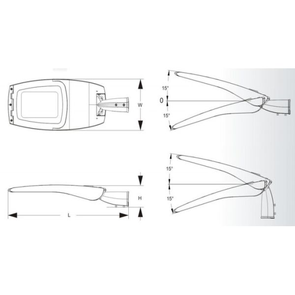 Алюминий проезжей части 7200lm 6500K привел уличный свет