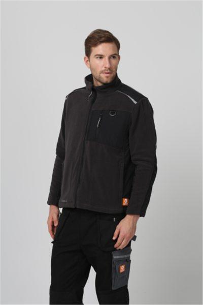 Winter Microfleece Jacket Mens , Black cold weather work paka