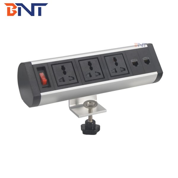 New design conference electrical power plug clamp on desk socket with rj45 internet port