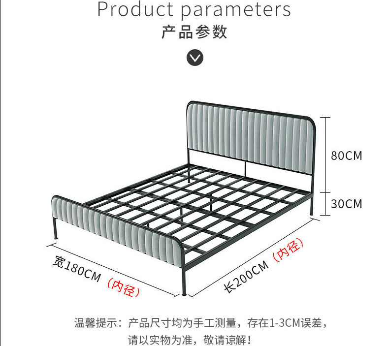1800*1800*2000 Fashion Design Single Queen King Size Bed Frame with Aluminium Profile