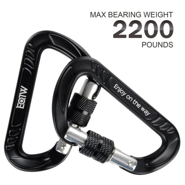 CE Certified D Shape Screw Gate Aluminum Carabiner for Climbing Galvanized Finish