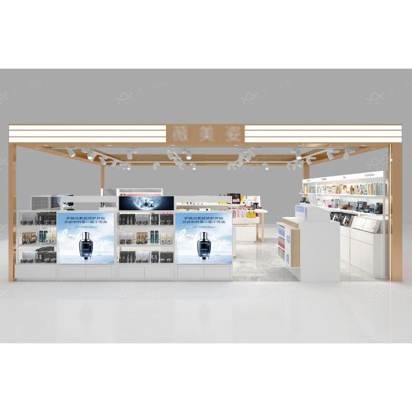 BKC032 Customized Cosmetic Showcase Design Kiosk Perfume Shop Design for Center Display Rack for Beauty