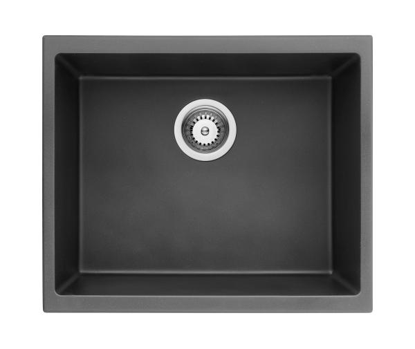 black single bowl granite kitchen sink