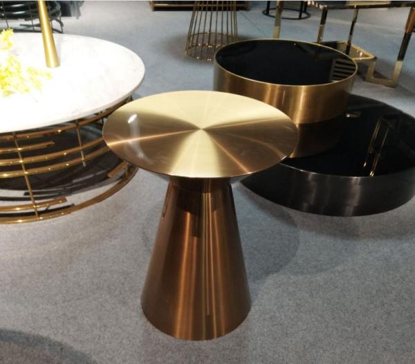 Contemporary design Round Gold stainless steel Bistro table Corner table Pub table for hotel Club Cafe