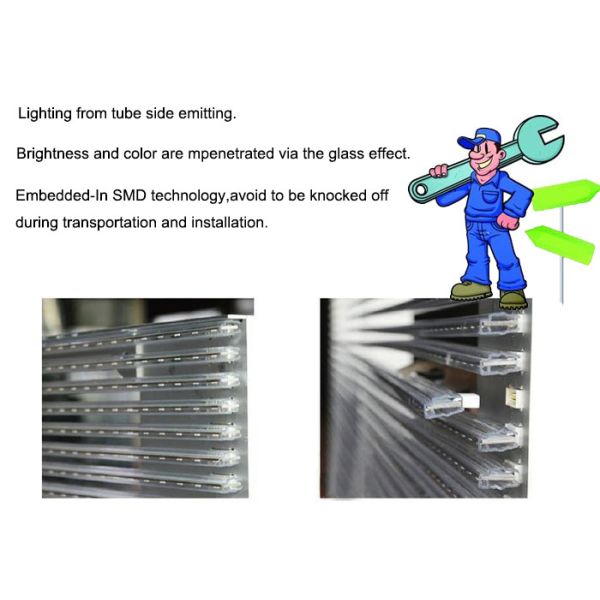 Space Saving Transparent LED Screens 1920Hz for Stores Glass Wall