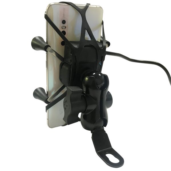 3-6.5 Inch Gps Phone Holder , 5V 2.5A Wireless Charging Motorcycle Phone Mount